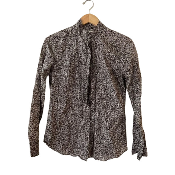 J.CREW Tops - J.Crew Size 4 Bow Tie Neck Button-Up Perfect Shirt Womens Floral Long Sleeve